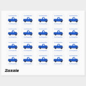 Handgeschilderd Blue Truck Design Vierkante Sticker (Vel)