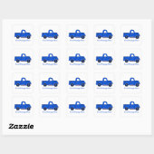 Handgeschilderd  Blue Truck Design Vierkante Sticker (Vel)