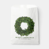 Handgeschilderd Boxwood Wreath Merry Kerstmis Bedankzakje (Voorkant)