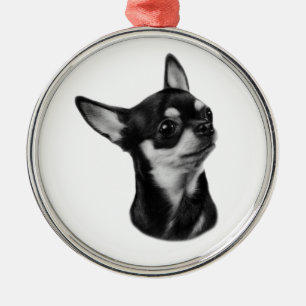 Handgeschilderd chihuahua portret metalen ornament