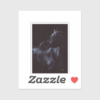 Handgeschilderd elegant zwart paard sticker