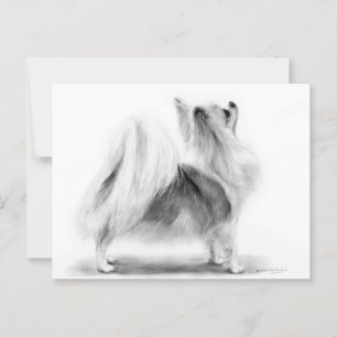 Handgeschilderd elegante langharige Chihuahua Briefkaart