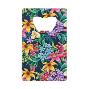 Handgeschilderd Exotisch Bloemmotief-23001 Kredietkaart Flessenopener