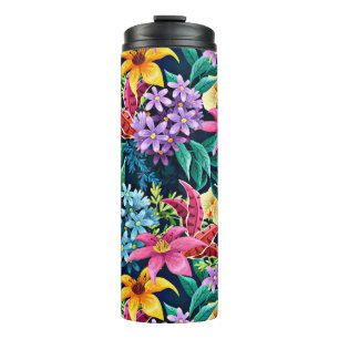 Handgeschilderd Exotisch Bloempatroon-23001 Thermosbeker