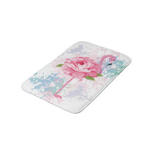 Handgeschilderd flamingo badmat