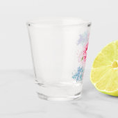 Handgeschilderd flamingo shot glas (Links)
