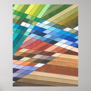 Handgeschilderd geometrisch Abstract patroon Poster