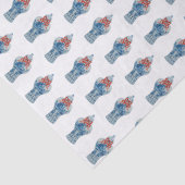 Handgeschilderd kerstblauw en witte gember pot tissuepapier (Detail)