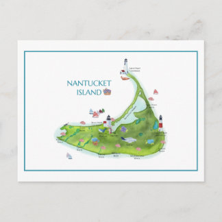 Handgeschilderd Nantucket-eiland Briefkaart
