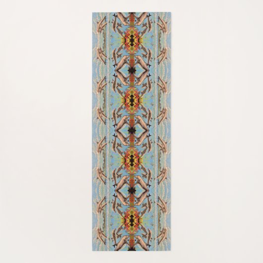 Handgeschilderd op aantal dolfijnen | Spiegelen | Yogamat (Achterkant)