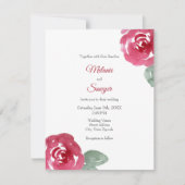 Handgeschilderd rood roze Waterverf Roos Kaart (Voorkant)