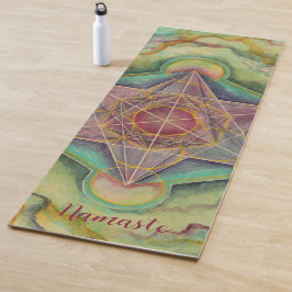 Handgeschilderd Sacred Geometry Namaste Yogamat