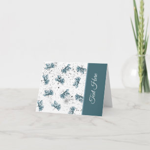 Handgeschilderd stalen blauw Floral gepersonalisee Kaart
