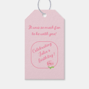 Handgeschilderd Waterverf Roos VERJAARDAG Cadeaulabel