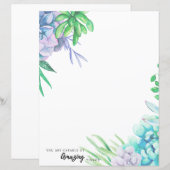 Handgeschilderd Waterverf Succulent Papier (Voorkant / Achterkant)