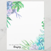 Handgeschilderd Waterverf Succulent Papier (Voorkant)