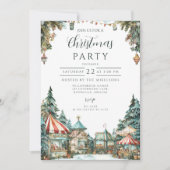 handgeschilderd winterdorp kaart (Voorkant)