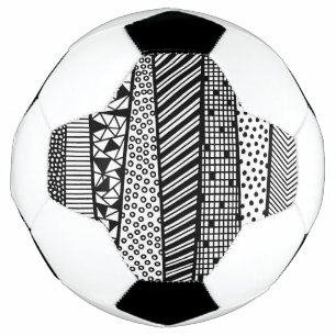 Handgeschilderd zwart-wit ontwerp voetbal