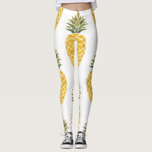 Handgeschilderde ananas: Waterverf naadloos. Leggings