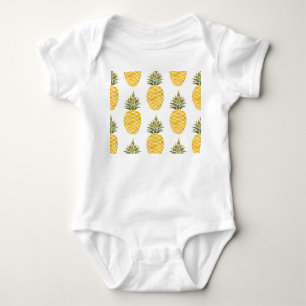 Handgeschilderde ananas: Waterverf naadloos. Romper