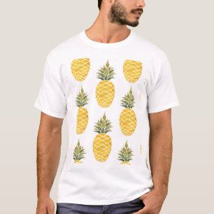 Handgeschilderde ananas: Waterverf naadloos. T-shirt