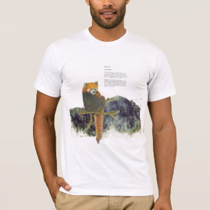 Handgeschilderde bedreigde Schattigee rode panda T-shirt