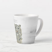 Handgeschilderde bedreigde sneeuwluipaard latte mok (Rechterhoek)