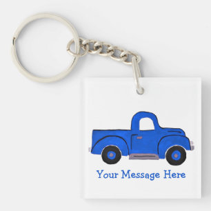 Handgeschilderde Blue Truck Design Multi Purpose T Sleutelhanger