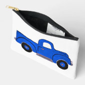 Handgeschilderde Blue Truck Multi Purpose Zip Pouc Etui (Open)