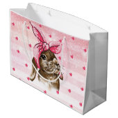 Handgeschilderde Bunny glitter Groot Cadeauzakje (Achterkant Gekanteld)