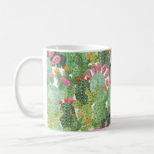 Handgeschilderde cactus: woestijngroen koffiemok