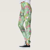 Handgeschilderde cactus: woestijngroen leggings (Links)