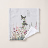 Handgeschilderde Ceylon Rozen vlinder Bad Handdoek (Wasdoekje)