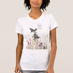 handgeschilderde Ceylon Rozen vlinder T-shirt