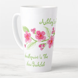 Handgeschilderde Cherry Blossom Needlepoint Latte Mok