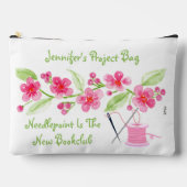 Handgeschilderde Cherry Blossoms Needlepoint Zippe Etui (Voorkant)
