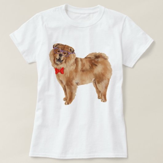 Handgeschilderde Chow Chow Dog T-shirt (Design voorkant)