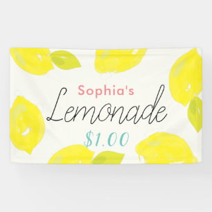 Handgeschilderde citroen citrus limonade stand Kin Spandoek