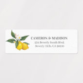 Handgeschilderde citroenen met bloem bruiloft labels (Design 1)