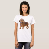 Handgeschilderde Debonair Teckel Hond T-shirt (Voorkant volledig)