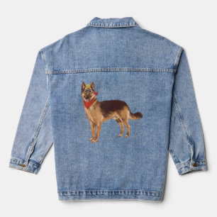 Handgeschilderde Duitse herdershond Denim Jacket