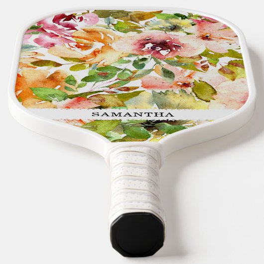Handgeschilderde elegante en vrouwelijke pastelroz pickleball paddle (Laagn)