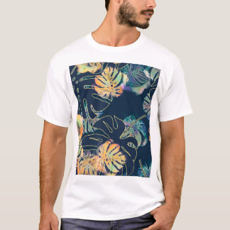 Handgeschilderde exotische bladeren: naadloos patr t-shirt