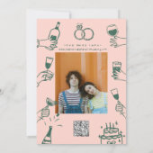 Handgeschilderde Funky Retro Moderne  Save The Date (Achterkant)