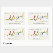 Handgeschilderde gezegende kerstgroet sticker (Vel)