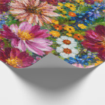 Handgeschilderde giftwrap met wilde bloemen | Kleu