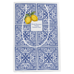 Handgeschilderde Italiaanse Tegels Amalfi Blauw & Medium Cadeauzakje