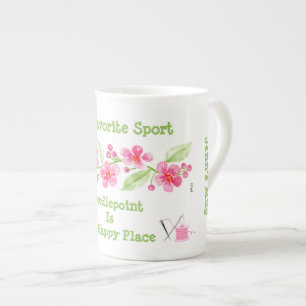 Handgeschilderde Kersenbloesem Hobby Sport Borduur Porselein Kop