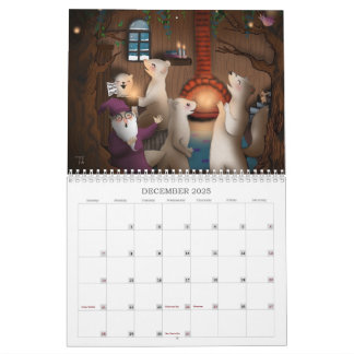 Handgeschilderde kinderboekillustratie 2025 kalender