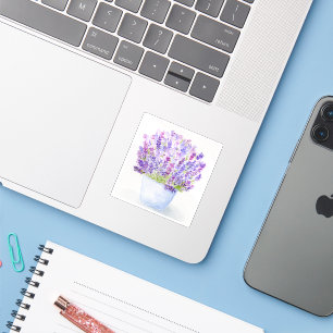 Handgeschilderde losse aquarel lavendel bloemen sticker